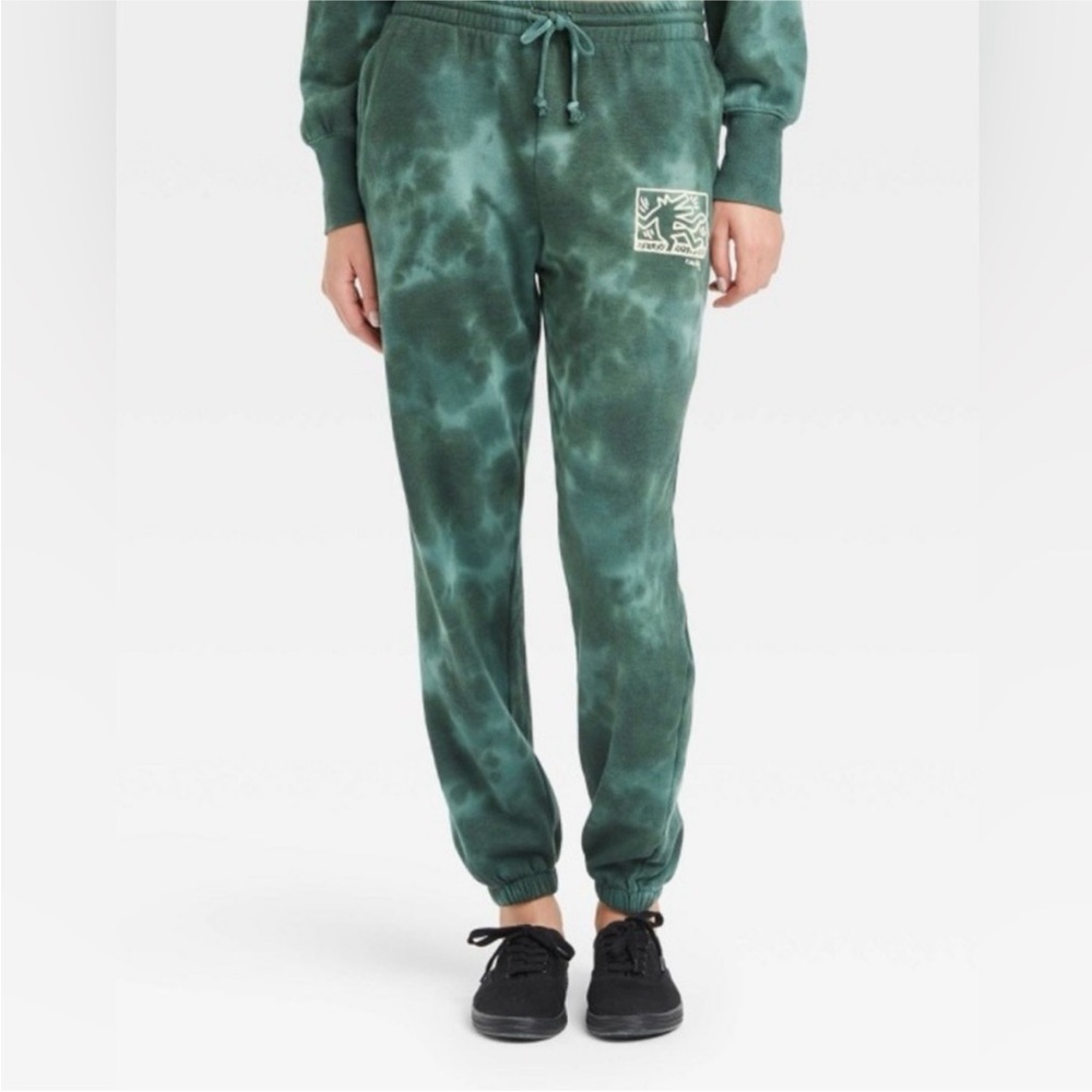 Green Tie-Dye Jogger Sweatpants